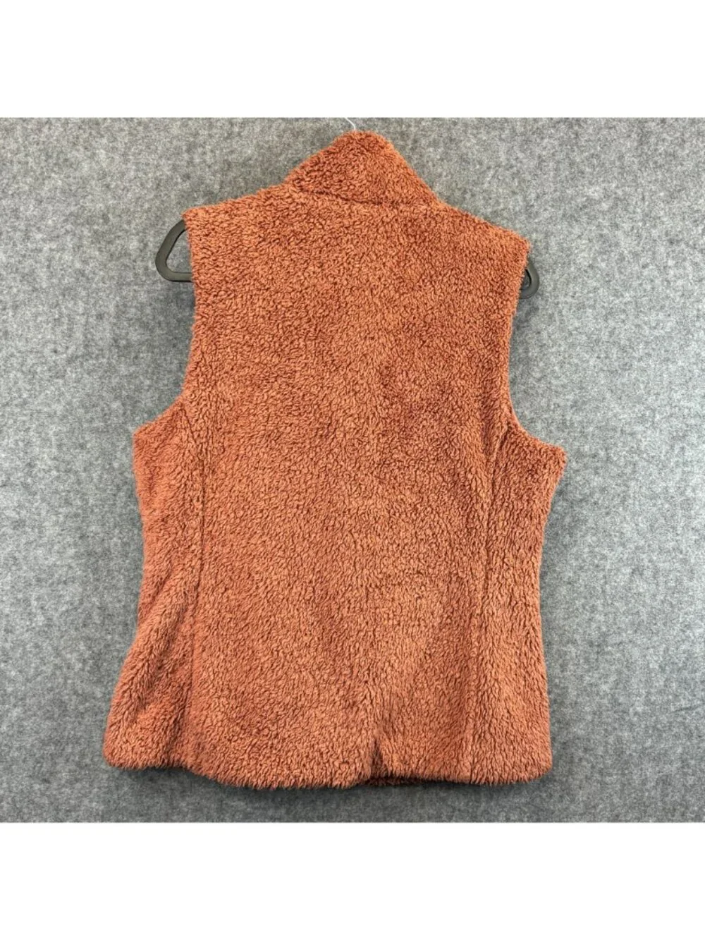 Patagonia Los Gatos Womens XL Burnt Orange Fleece Vest w Full-Zip Sherpa Style